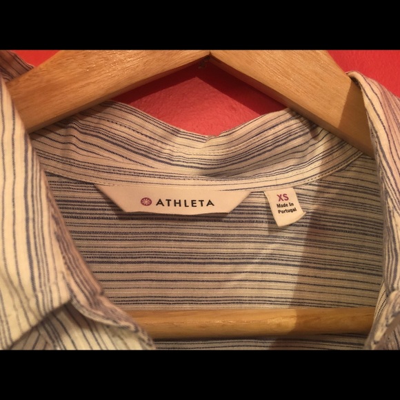 Athleta Blue Striped Button Down - Picture 2 of 3